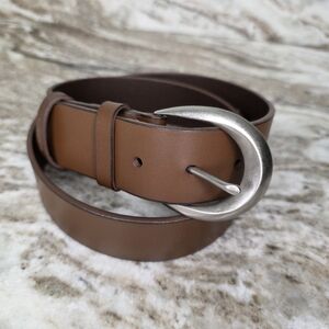 Levi's Brown Leather Belt with Silver Buckle